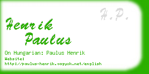 henrik paulus business card